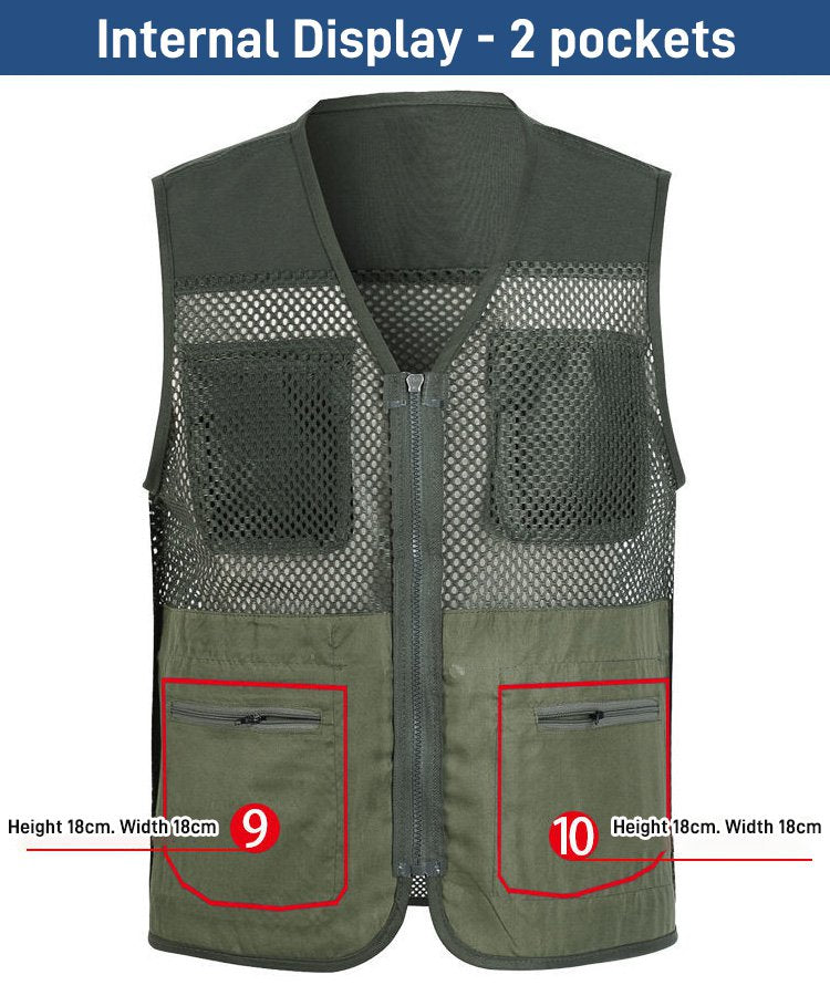 🔥🔥Ležérna funkčná vesta s viacerými vreckami, pohodlné a priedušné【XL-4XL】