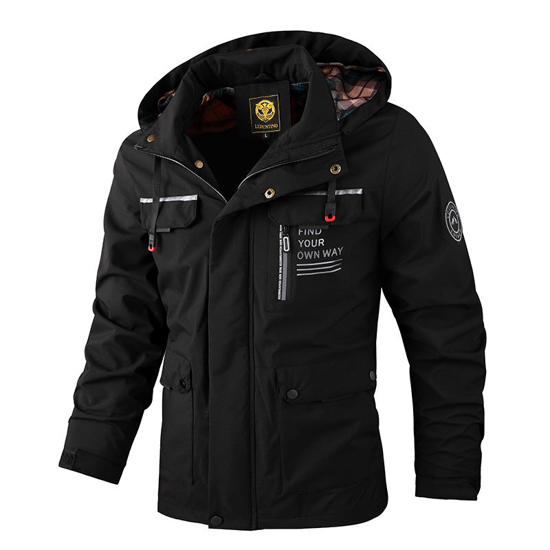 🔥【M~4XL】 2024 nová pánska vetruodolná nepremokavá vonkajšia lezecká bunda