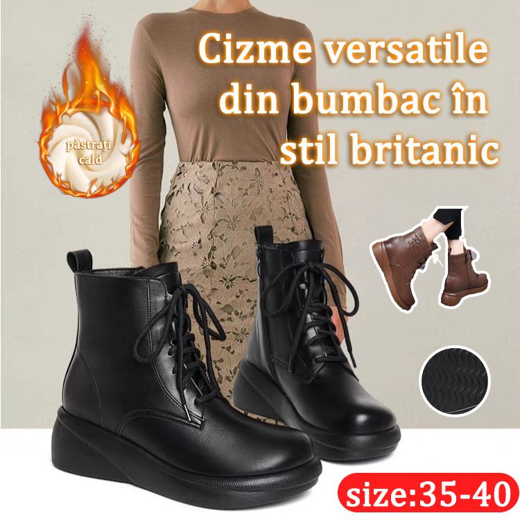 【35-40】 Jesenné a zimné nové šnurovacie hrubé krátke spodné módne čižmy univerzálne teplé podšité bavlnené čižmy 3844176