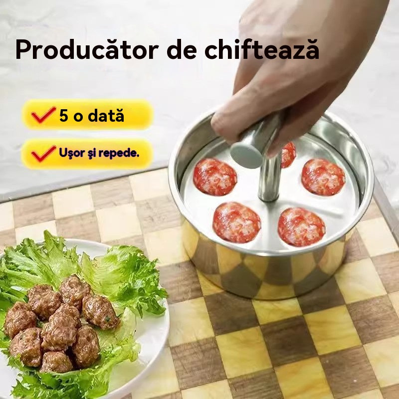 ✨【Cumpărați 1, primiți 1 gratuit】Aparat de fabricat chiftele presate din otel inoxidabil🥩✨——Durabilă, igienă, ușor de curățat🔥