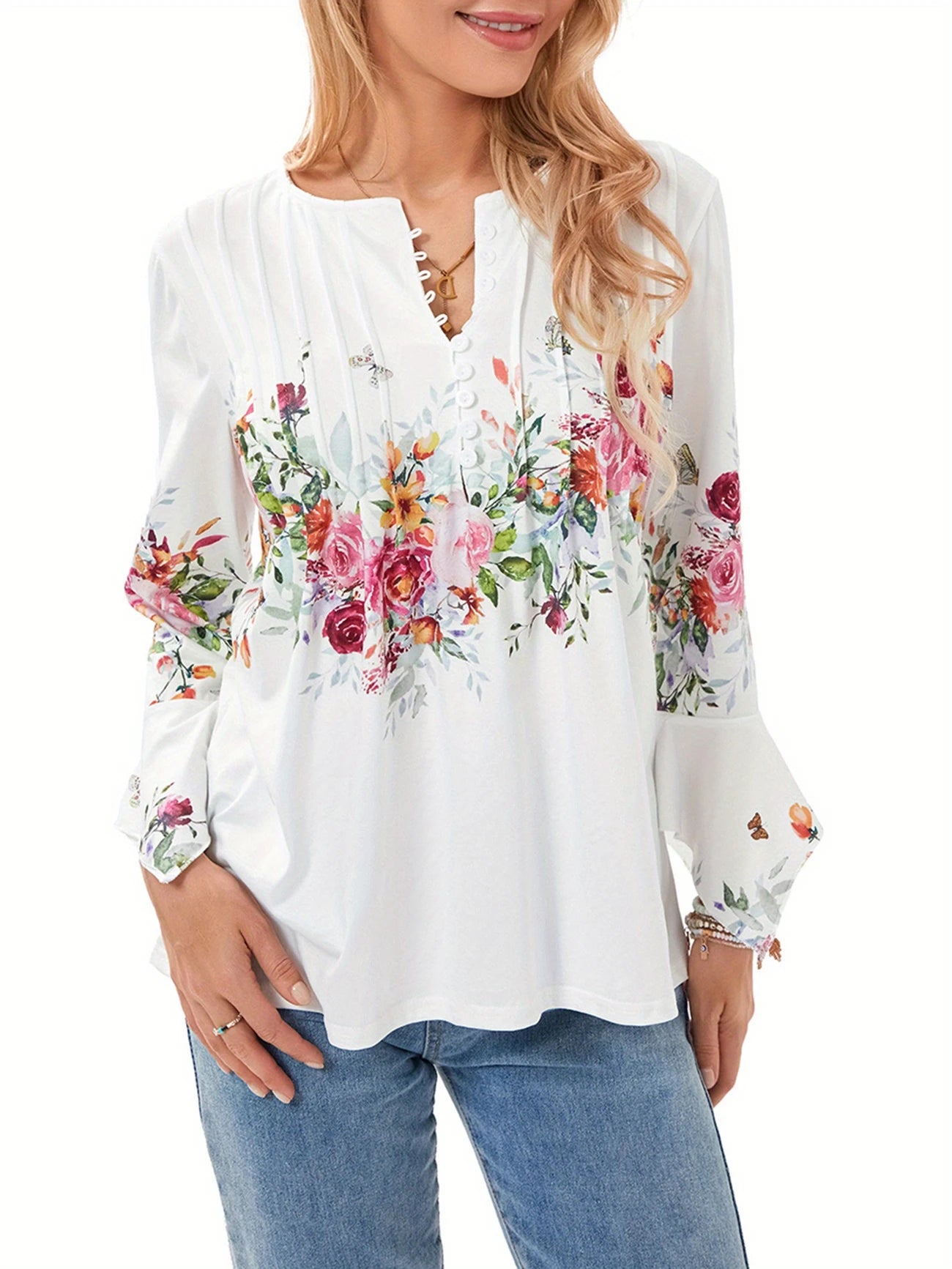 🎉Sorpresa 🎉【Oferta por tiempo limitado】 Camiseta de cuello en V de moda para mujer 【S-5XL】