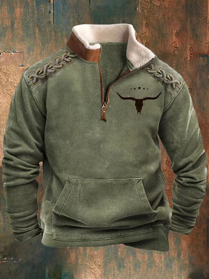 👕【Reducere 50%】【S-4XL】Pulover bărbătesc călduros cu mânecă lungă și imprimare 3D, la moda toamnă-iarnă 2024 3801584