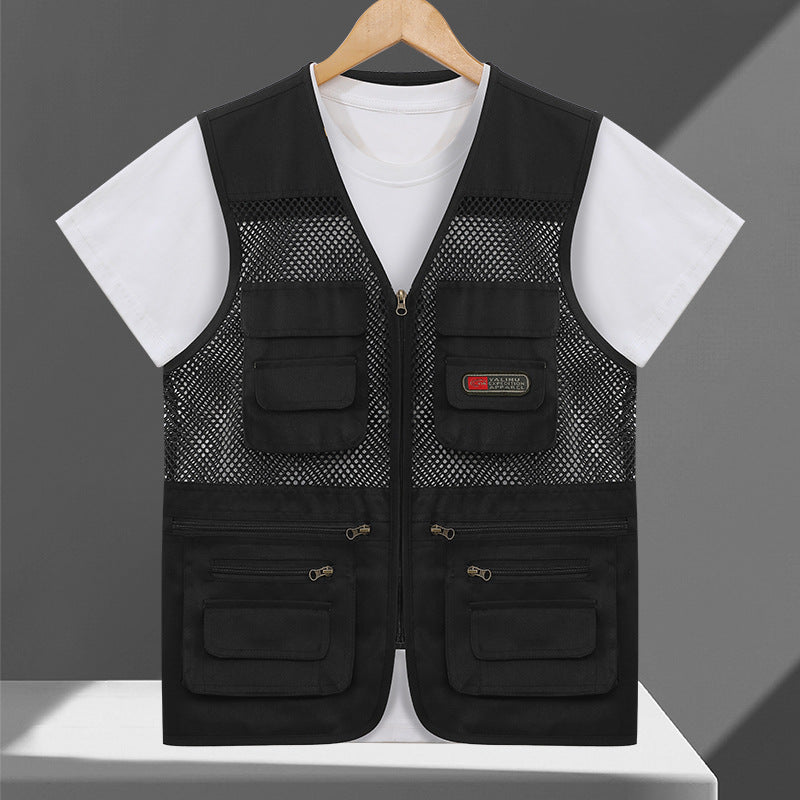 👕📢 Chaleco funcional de alta calidad con múltiples bolsillos para actividades casuales al aire libre 【XL-4XL】