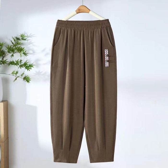 🔥【Zľava na nový produkt】🔥【M-4XL】👖Dámske letné tenké priedušné bavlnené a ľanové nohavice, módne ležérne deväťbodové nohavice