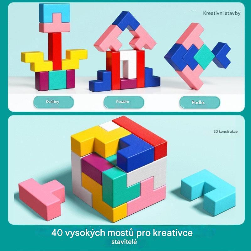 🔥🌈【Kup 1, 1 zdarma】Tetris - vzdělávací logická hra pro děti s kostkami