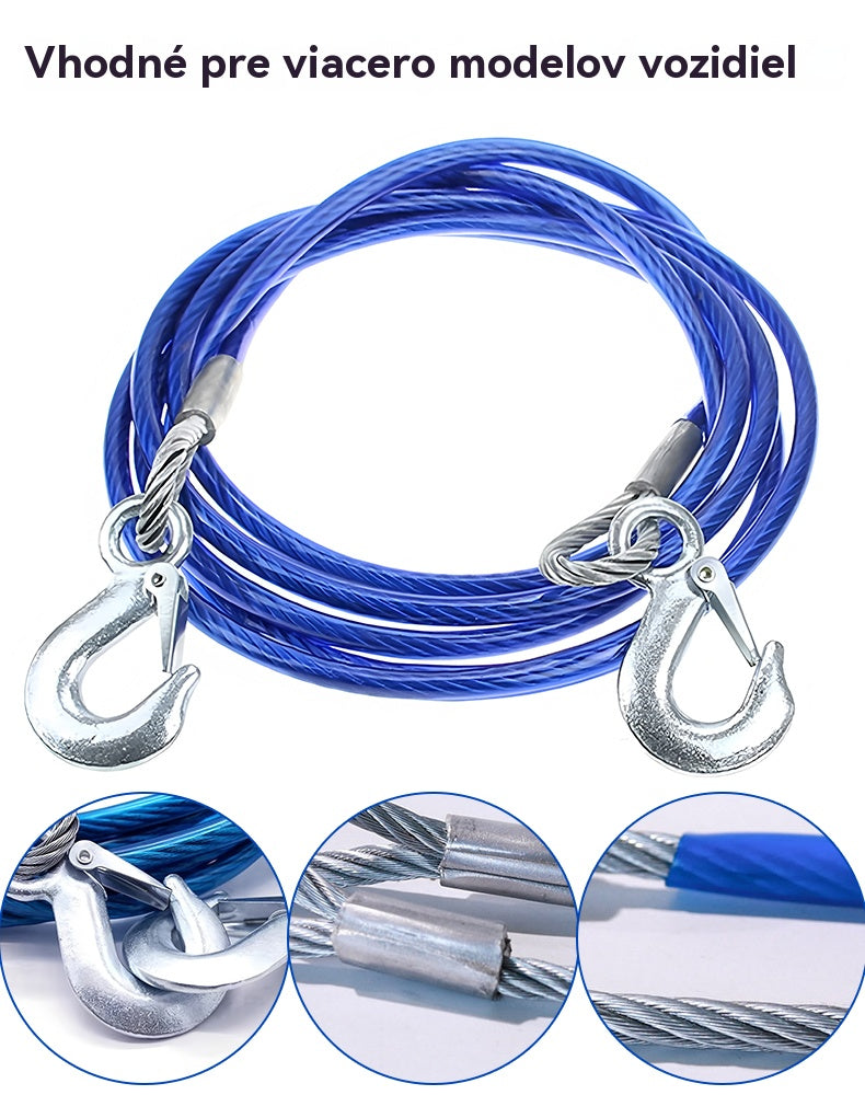 ⛓️🚗【4m 5 ton】Ťažné lano pre auto, ťažné lano, záchranné lano, bezpečnostné príslušenstvo