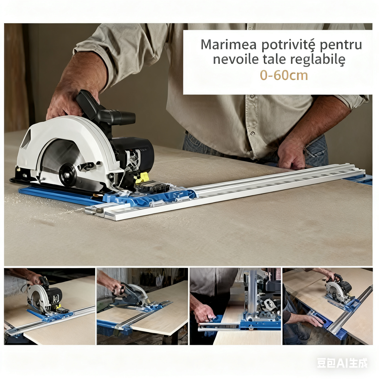 🛠️Herramienta de corte para posicionar el borde de rieles multifuncionales, Cortadora de paneles de carpintería doméstica, máquina de corte portátil