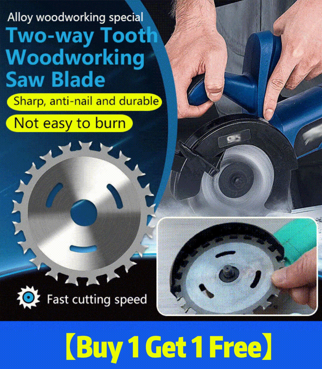 ⚙️🔨Set de 4 piese【Cumpărați 2 și primiți 2 gratuit】🔥 Lamă de ferăstrău dublu din aliaj pentru prelucrarea lemnului