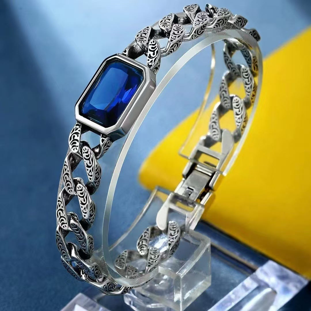 💙【Oferta】Pulsera de zafiro trenzada hecha a mano de moda✨(Unisex)✨