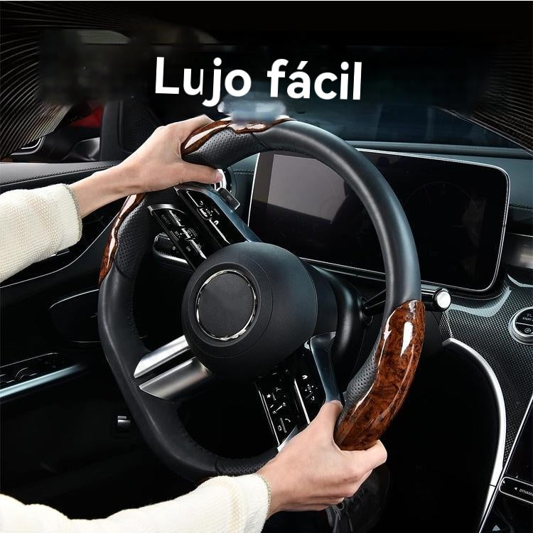 🚗【1 Juego de 3 Piezas】👍👍Funda de Volante de Coche de Madera Antideslizante
