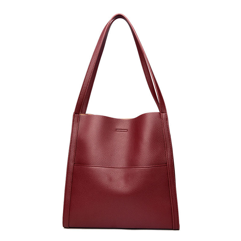 🔥👜👜【45% OFF】Veľkokapacitná jednoduchá jednofarebná jesenná mäkká kožená taška cez rameno