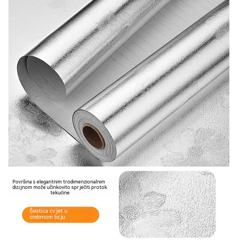 【40 cm * 5 m】🛡️ Uklonjiva ljepljiva aluminijska folija – otporna na masnoću, toplinu i jednostavna za čišćenje