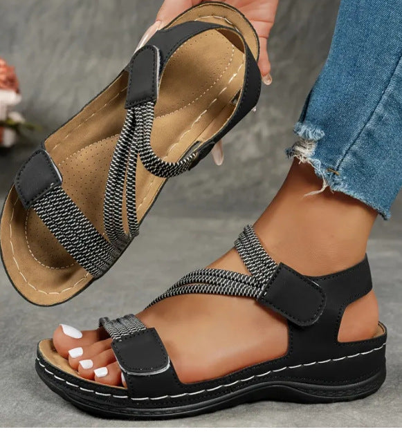 ✨✨Verano 2026, nuevo estilo, sandalias de punta abierta, plataforma, a la moda, con hebilla y cinturón.