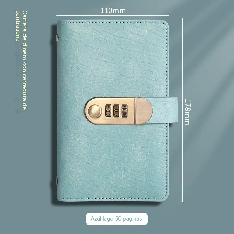 📓-35%💰🔐Se utiliza una libreta protegida con contraseña para guardar cheques, dinero en efectivo, tarjetas bancarias y diversos comprobantes.