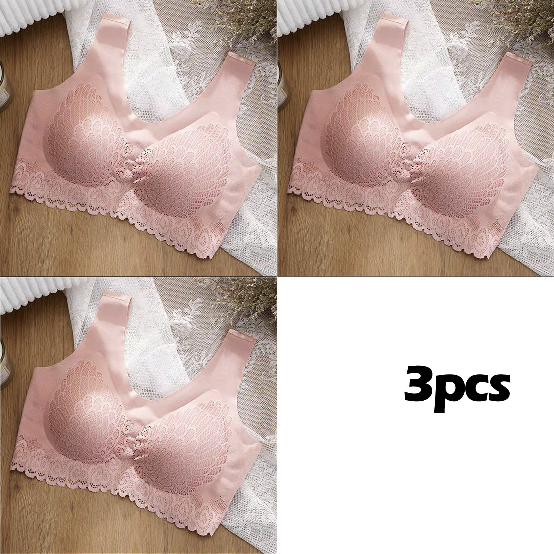 👙【3-dielna sada】🎁Nová a vylepšená pohodlná čipkovaná podprsenka pre plnšie veľkosti (zľava 49 %)