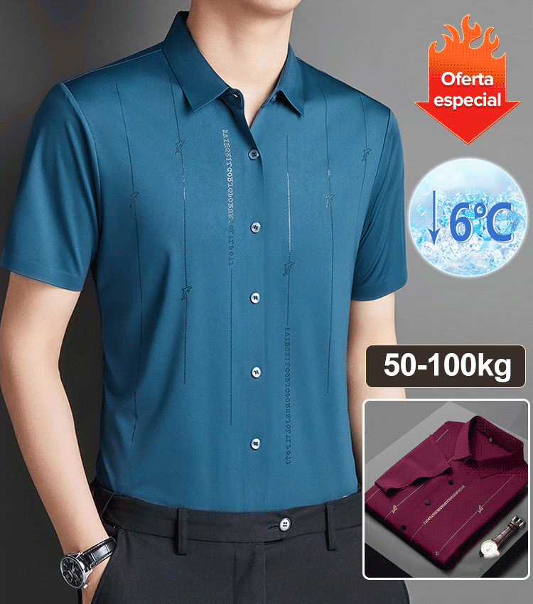 【M-4XL】Nové módne a pohodlné krátke rukávy pre mužov, super elastické, proti vráskam, nie je potrebné žehliť. 3715492