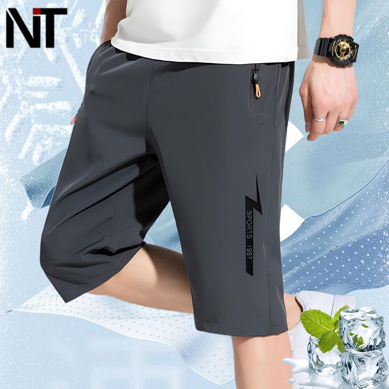 👖🏃♂️【M-5XL】2025 nové pánske ľadové hodvábne vysoko elastické šortky pre voľný čas, rýchloschnúce, pohodlné a priedušné