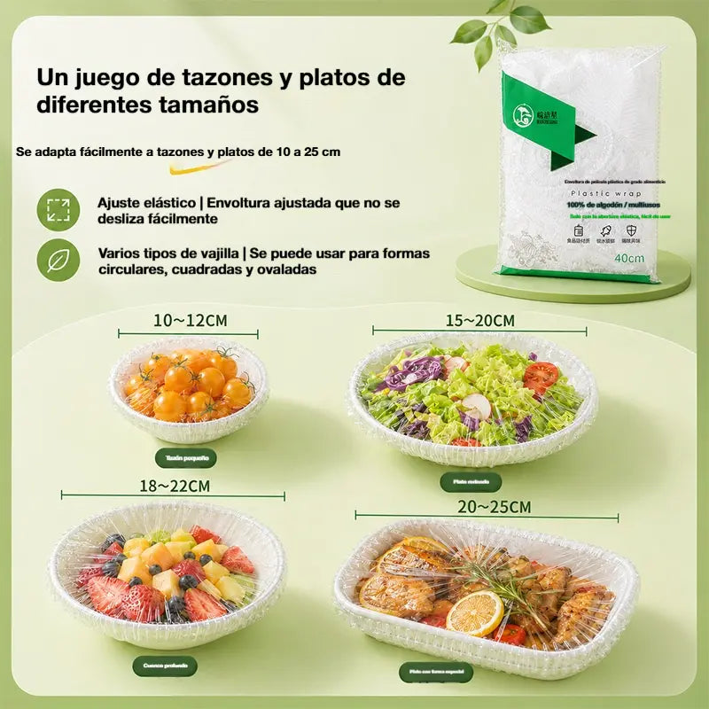 ⏳50% de descuento🔥【300 piezas】🎉Cuanto más compres, más ahorrarás🎁Tapas elásticas desechables para alimentos, aptas para cuencos y platos