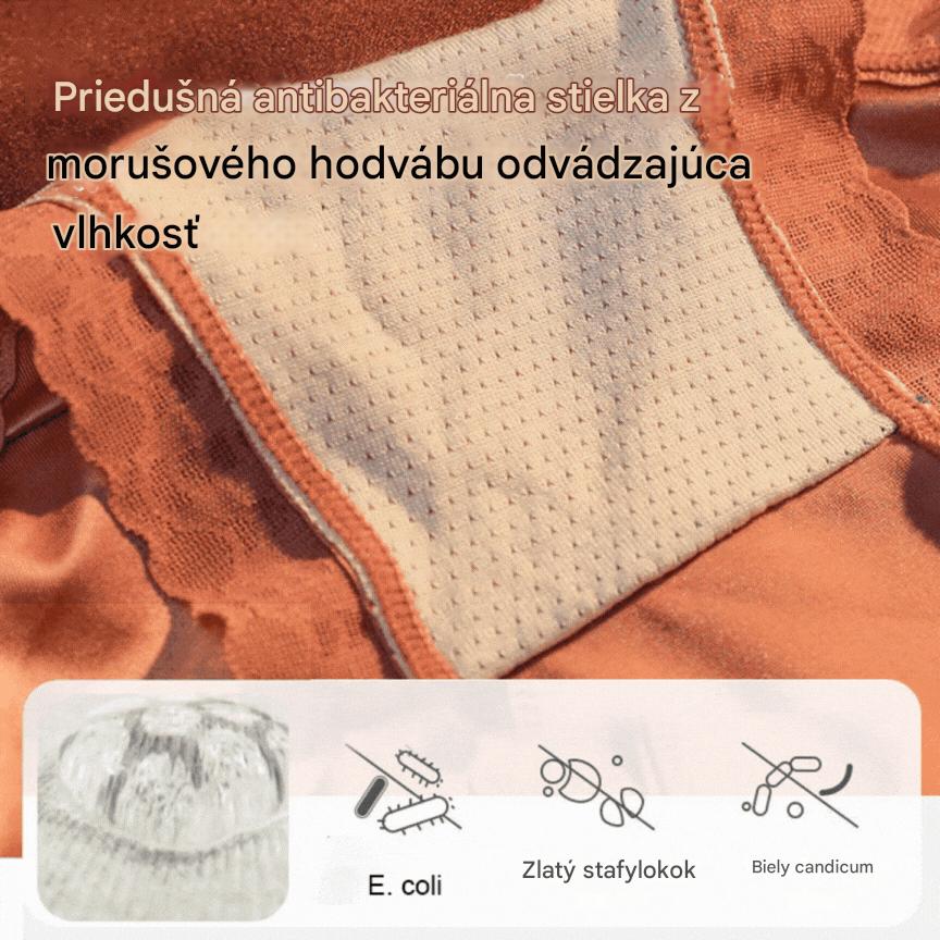 ✨🩲【6 kusov】Dámske bikiny s elastickým pásom a elegantnou čipkou - Vyrobené z chladivého ľadového hodvábu, s antibakteriálnymi a priedušnými vlastnosťami. Ľahkosť, pohodlie a štýl na celý deň!