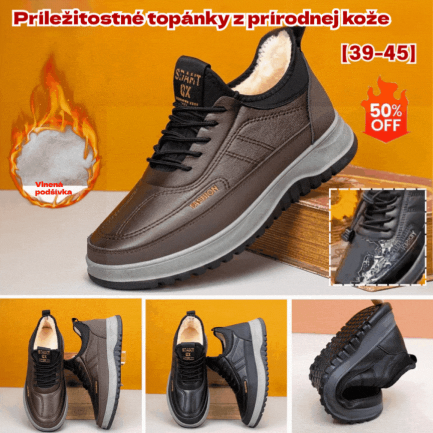 ⛄🔥【39-45】2025 Pánska zimná ležérna športová obuv, pravá koža, vodeodolná, s mäkkou podrážkou a zamatom, nová