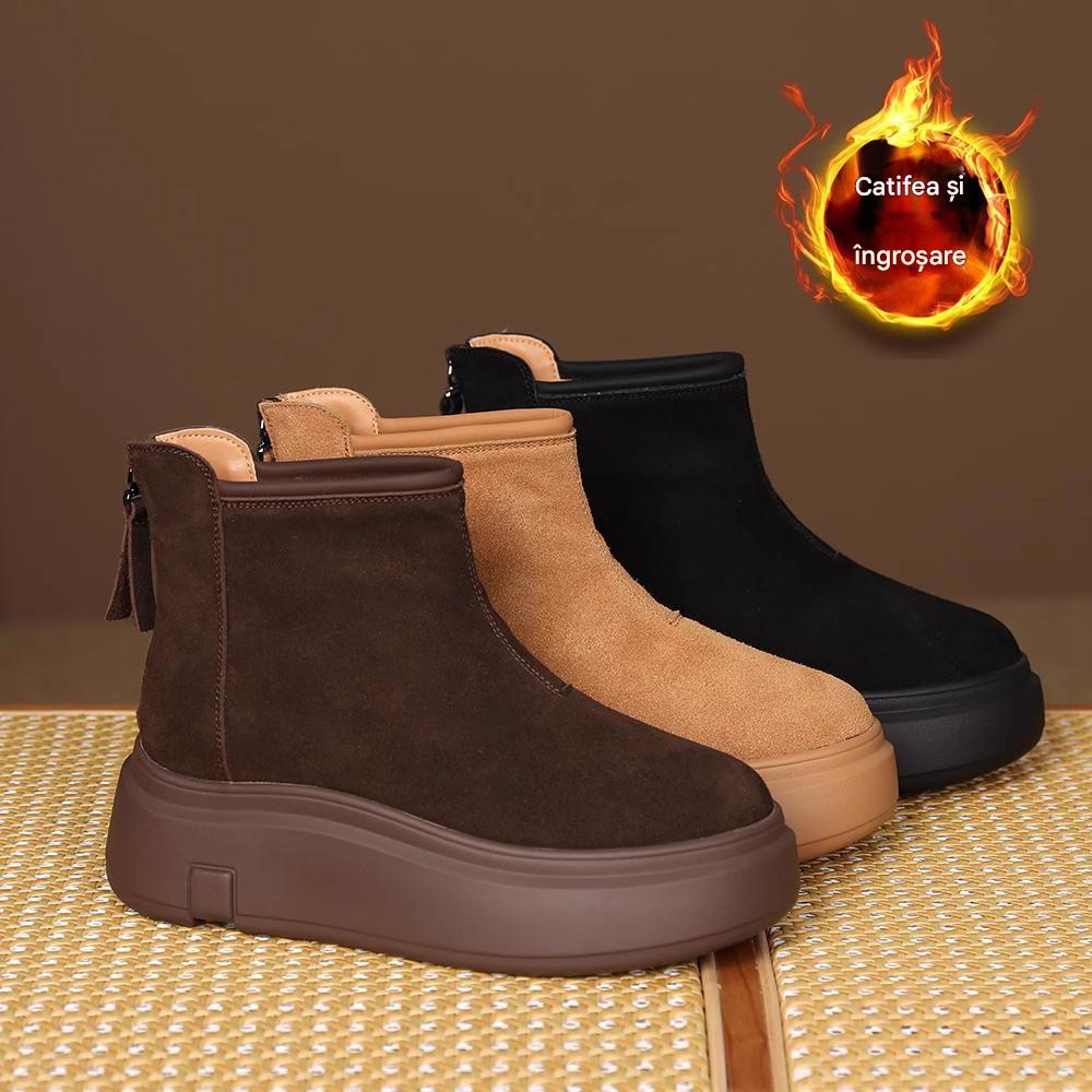 👢【35-40】2025 snehule so zadným zipsom s hrubou podrážkou, pohodlné, vodeodolné a protišmykové