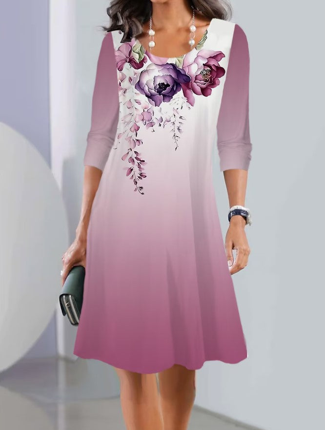 🌼👗【S-5XL】Nové jesenné midi šaty s okrúhlym výstrihom a dlhým rukávom 3713727