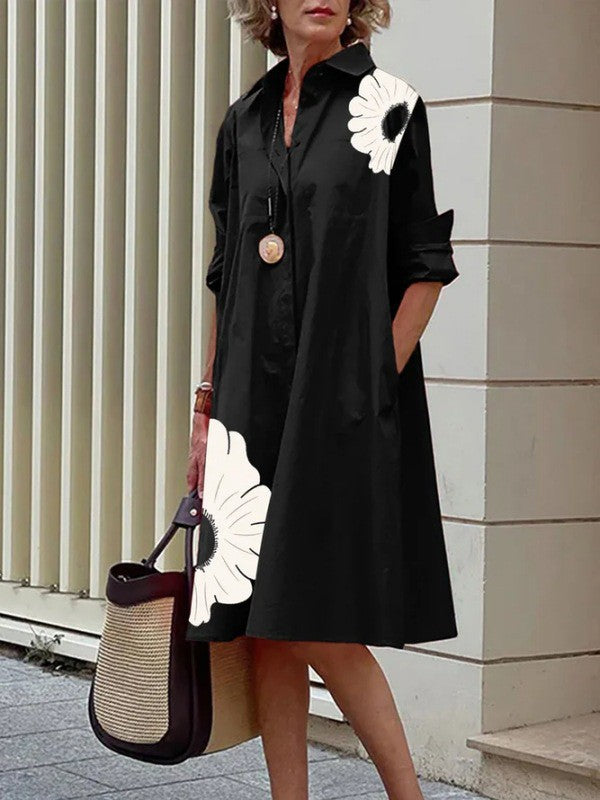 🔥🔥【S-3XL】 Nové módne dámske šaty s potlačou, voľné zapínanie