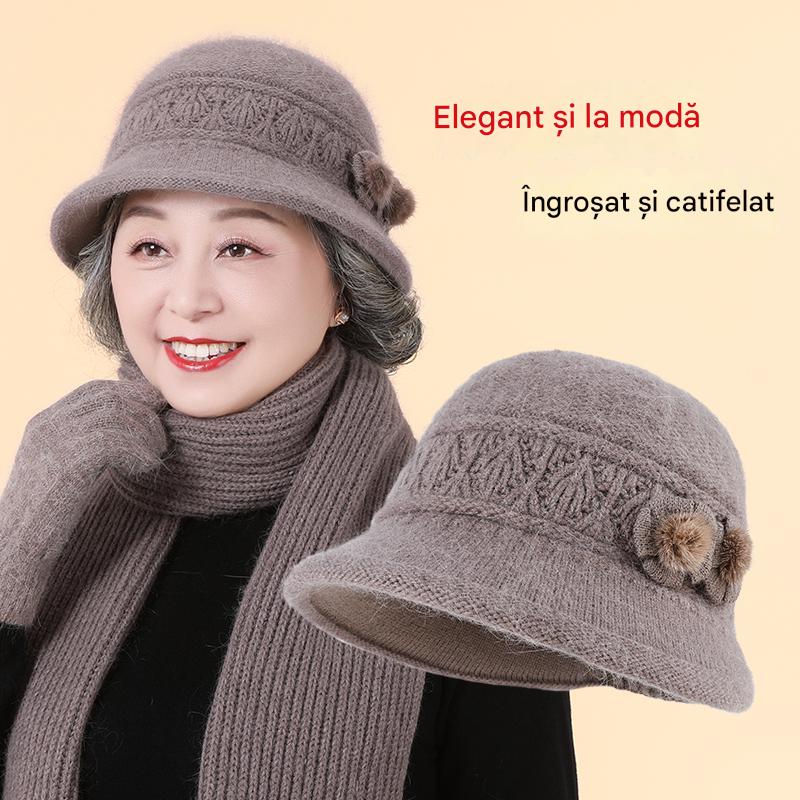 🧶čiapka + šál🧶 Hrejivý spoločník v zime: teplá pletená vlnená čiapka 3850682