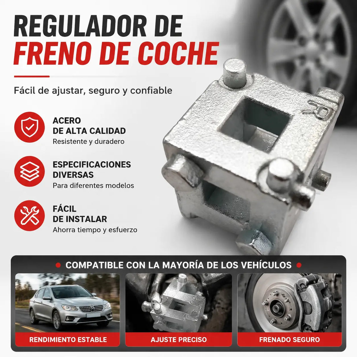 🔧 Herramienta universal para comprimir pistones de pinza de freno con trinquete de 360° 🚗