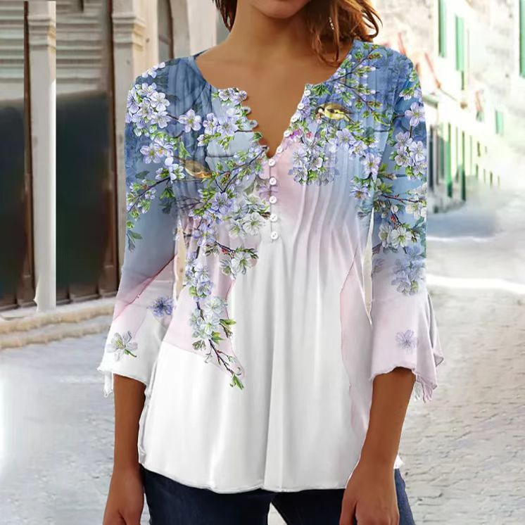 🎉Sorpresa 🎉【Oferta por tiempo limitado】 Camiseta de cuello en V de moda para mujer 【S-5XL】