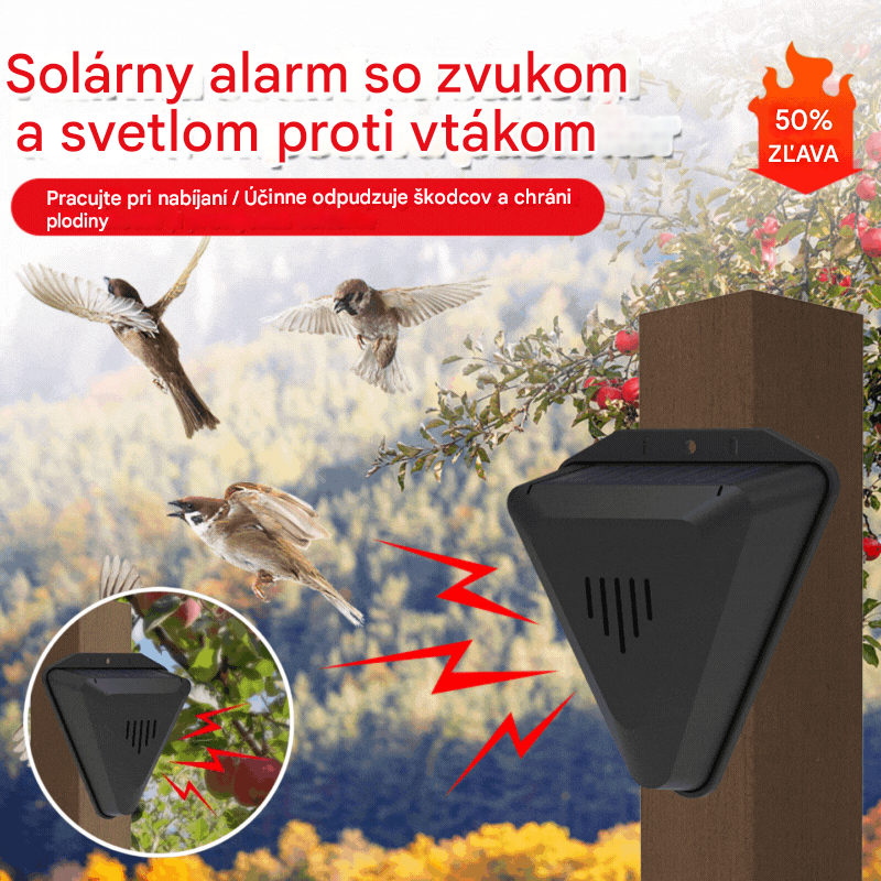 📣Univerzálny solárny plašič vtákov Zvukový a svetelný alarm pre sady, rybníky a ryžové polia