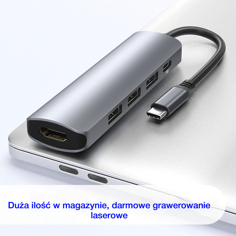 🔌✨ Przenośny hub USB-C 5-w-1, obsługuje wyjście HDMI 4K 🎥💻