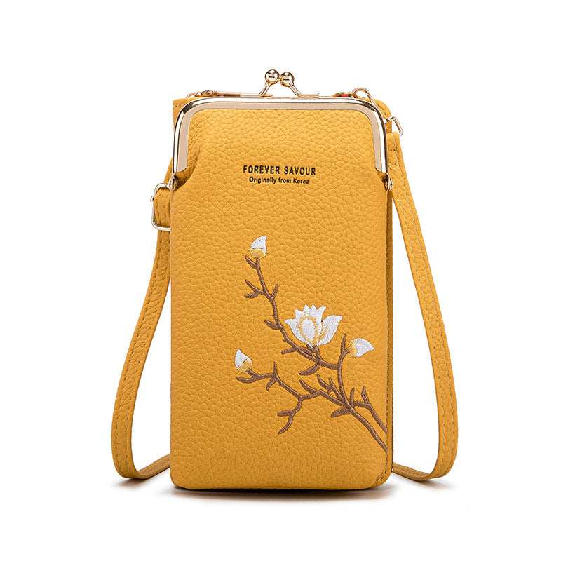 🔥Ponuka posledného dňa - zľava 49 %👜 Cartera cruzada para mujer en piel de vacuno con bordado y correa para el hombro 2025🎁