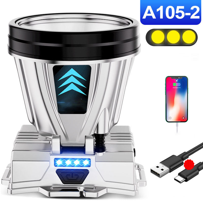 Voděodolná, vysoce výkonná přenosná čelovka, hands-free, silný a dlouhý dosah, dlouhá výdrž baterie, nezbytnost pro outdoorové aktivity.