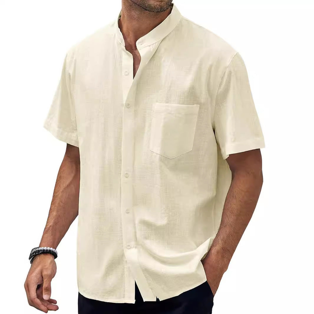 🎉【S-5XL】Cămașă bărbătească nouă, casual, din bumbac și in, mărime mare