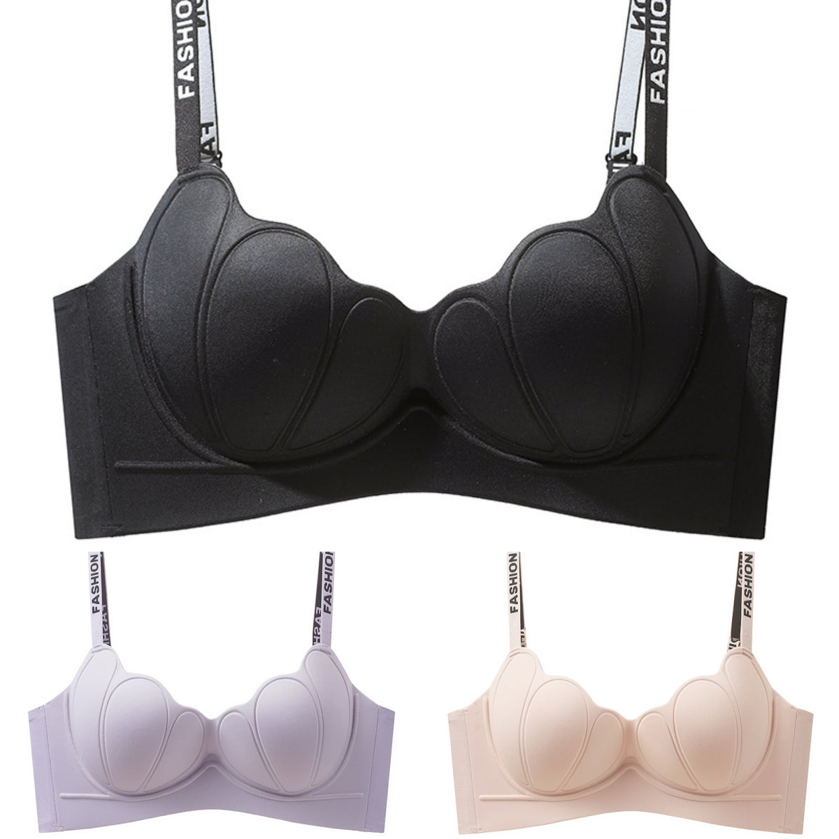 😍【3 kusy】Dámska push-up podprsenka bez oceľového krúžku, mäkká bavlna, pohodlná a priedušná❤️【40-85 ks】