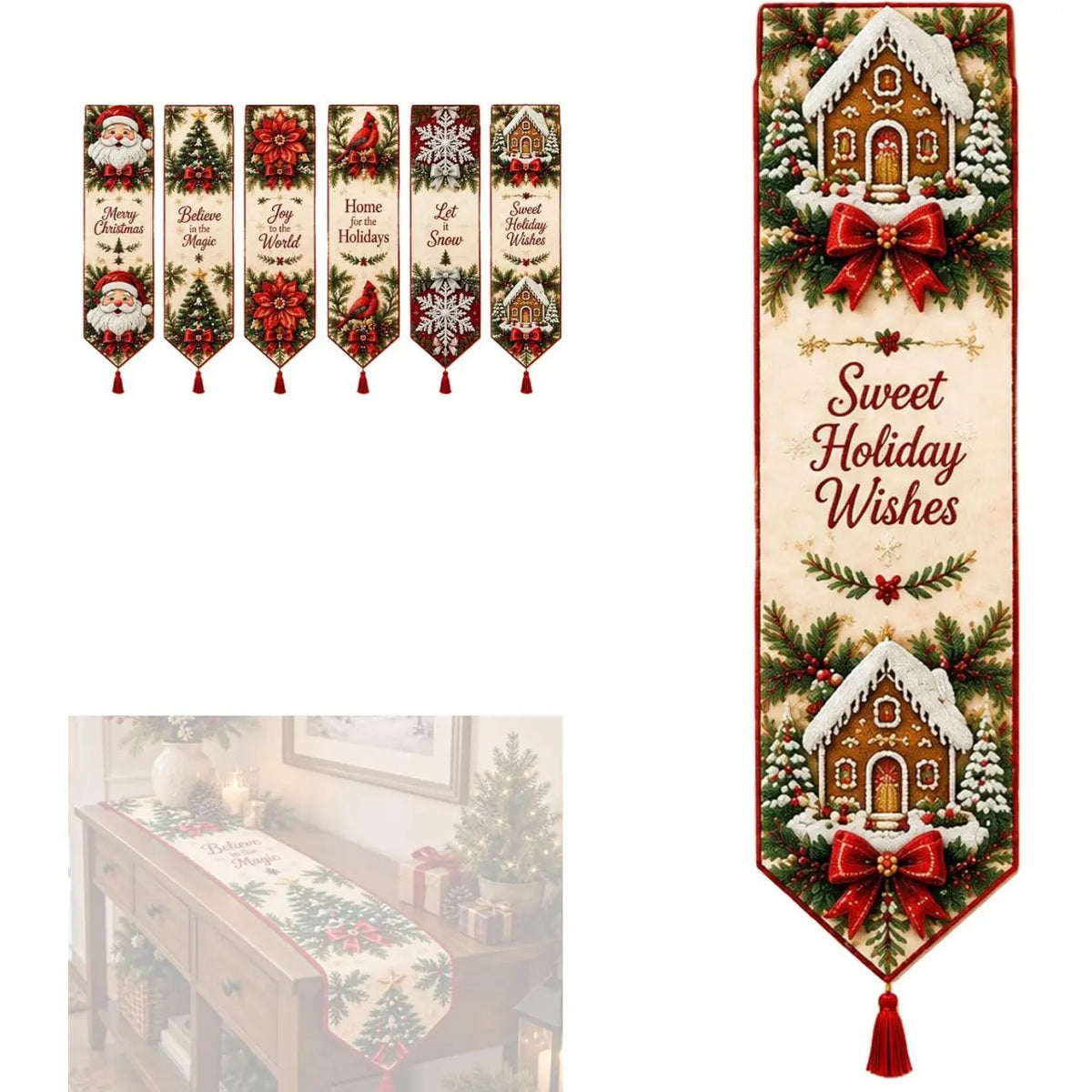 ✨ Kit de camino de mesa navideño con pintura de diamantes para hacer tú mismo