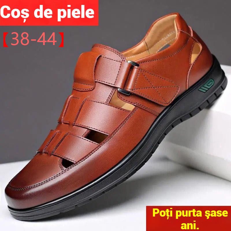 👞👍【38-44】2025 Letné sandále Pánske Hovädzie Koža Priedušná Dutinková Nešmykľavá Neformálna obuv
