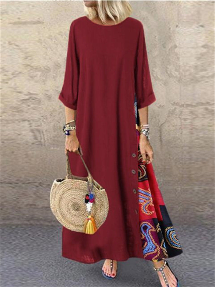 🌾【Ofertă specială】💕💕【M-5XL】 Rochie retro de vară nouă din in - moale și confortabilă la atingere