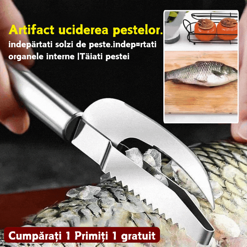 🍲🐟【Ponuka 2 kusov】Viacúčelový nôž z nehrdzavejúcej ocele na efektívne zoškrabovanie rybích šupín