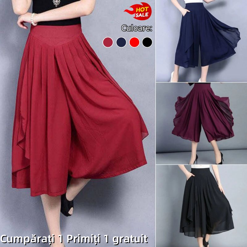 🔥🔥【52-115KG】2025 New Fashion Ice Silk Pantaloni din șifon subțiri cu talie înaltă