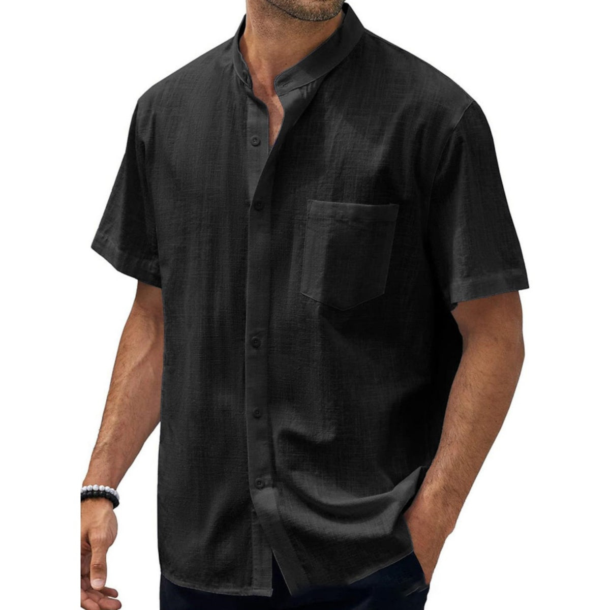 🎉【S-5XL】Cămașă bărbătească nouă, casual, din bumbac și in, mărime mare
