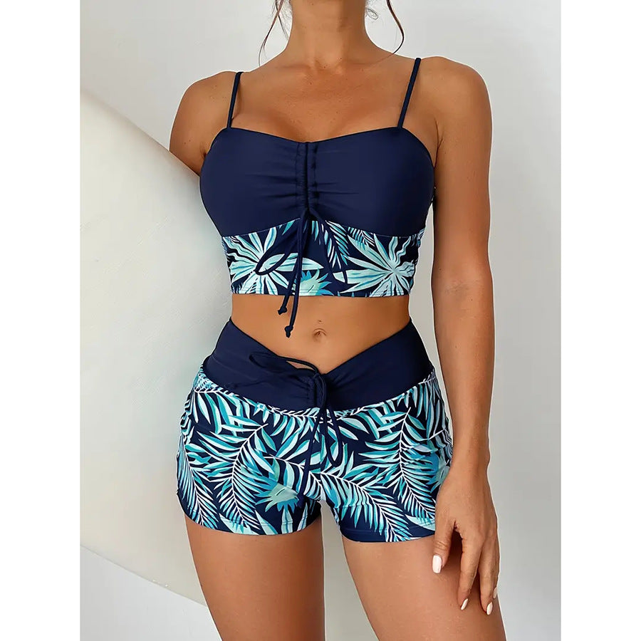 🏊♀️【Horúce nové produkty】【S-2XL】Dámske módne dvojdielne plavky s retro potlačou, pohodlné