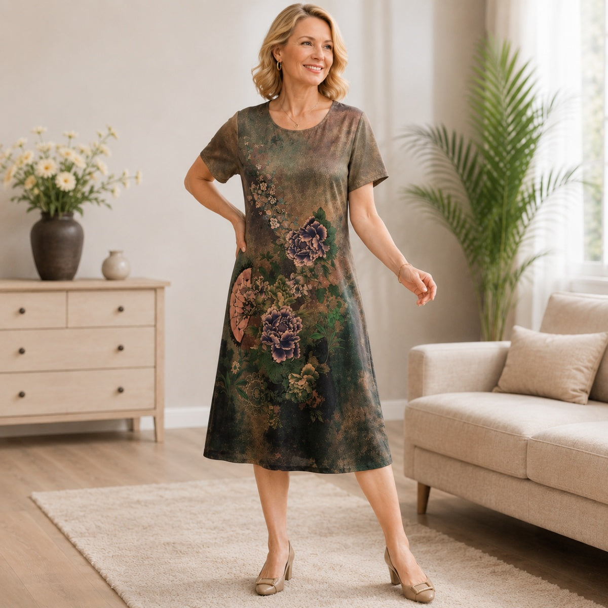 【XL-5XL】Vestido ligero y vaporoso con un corte favorecedor, Vestido informal holgado de alta calidad para mujer.