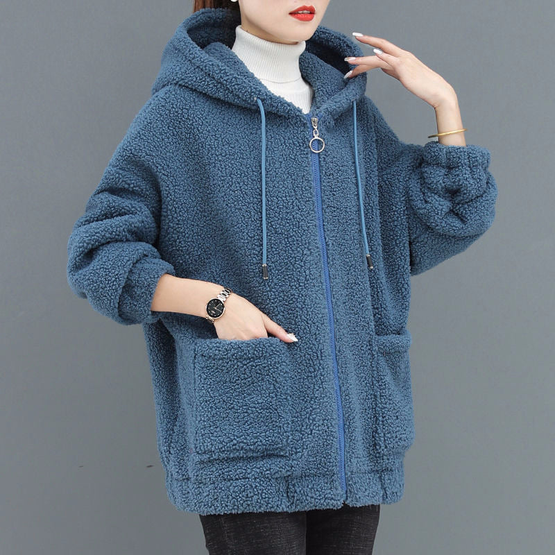 🔥🔥 【M-4XL】 2024 Nový štýl Dámsky ležérny kabát z jahňacej vlny 3773299