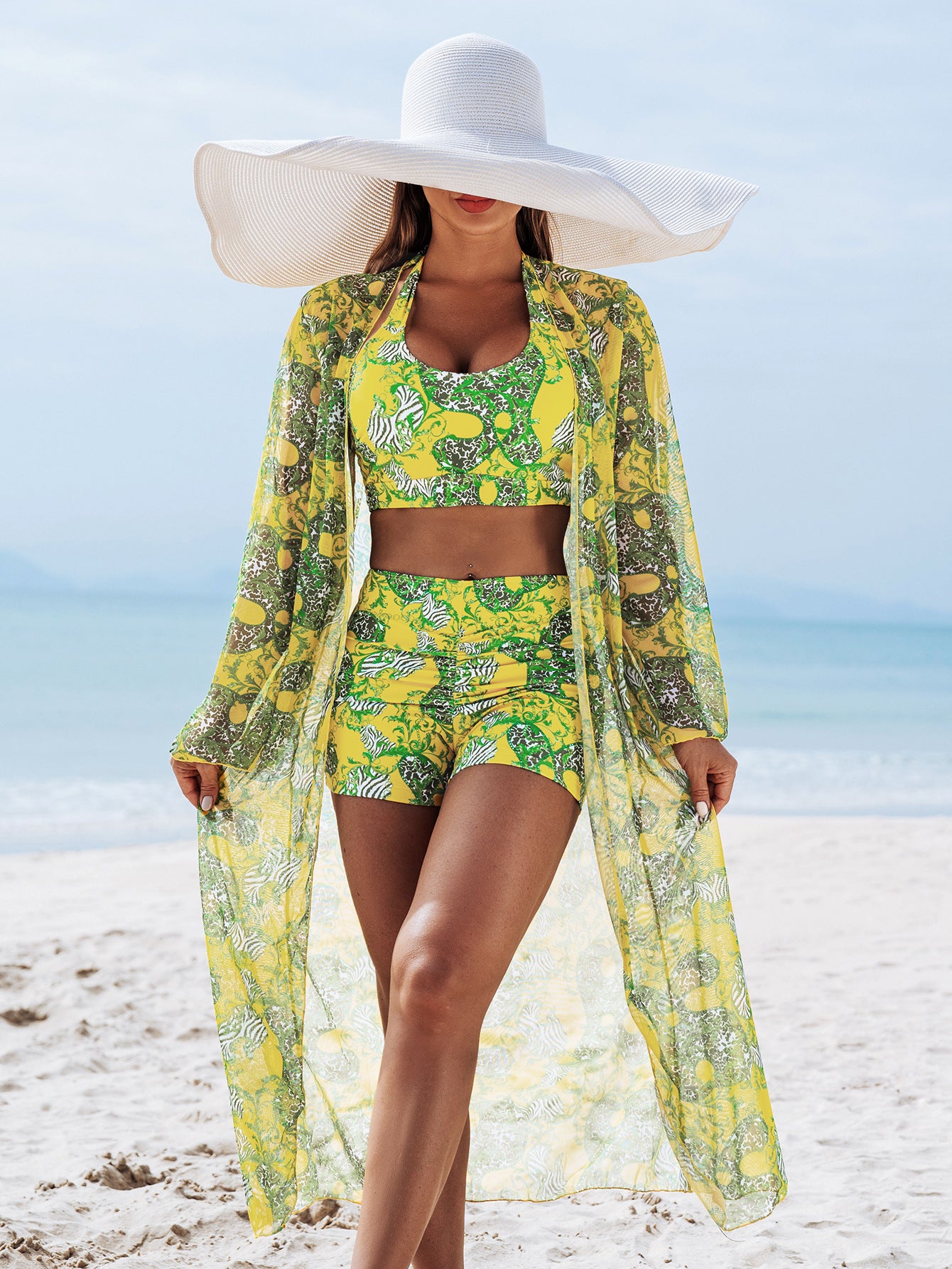 ☀️【Kúp 1 a 1 dostaneš zadarmo】👙【S-2XL】Vysokokvalitné sexi trojdielne bikiny s potlačou