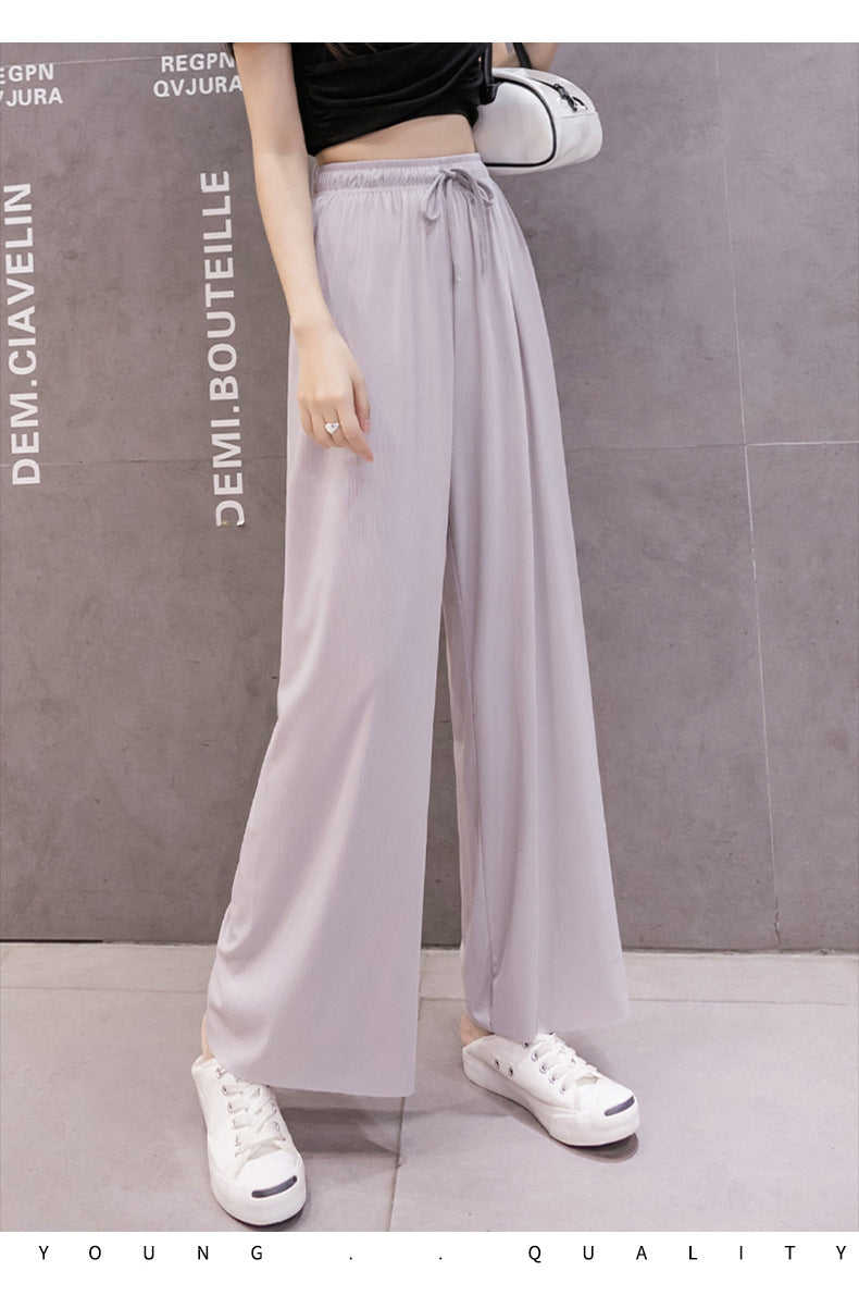💥🌸 Pantaloni largi casual pentru femei, pantaloni de vară, pantaloni largi moi cu talie înaltă