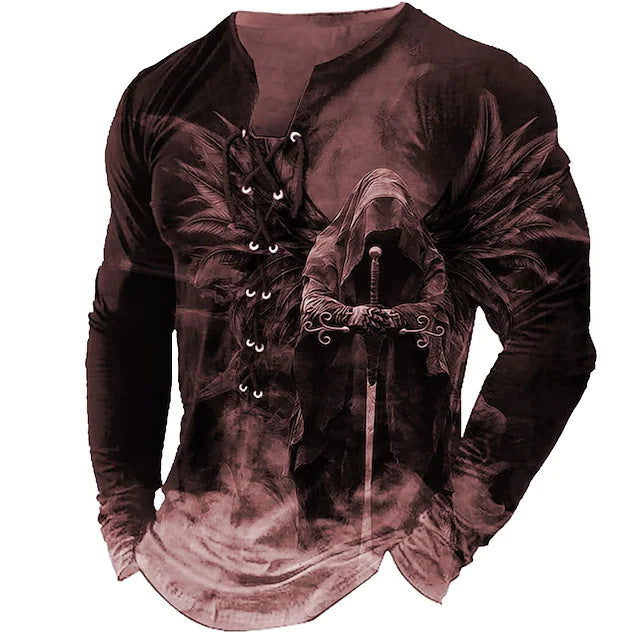 2025 Pánske tričko s dlhým rukávom 3D Lion Print Casual 3734990