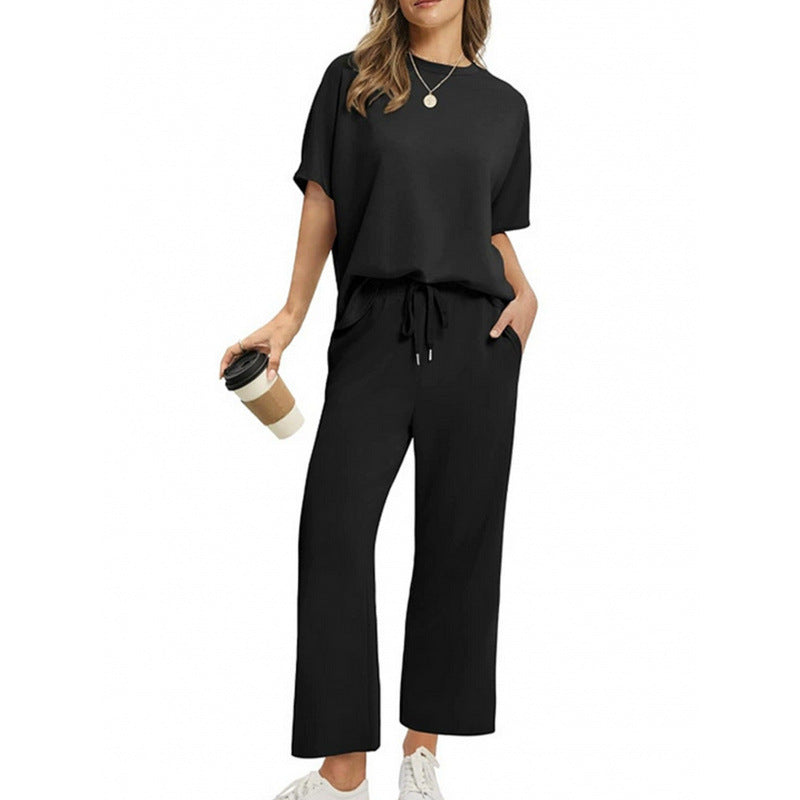 ✨ Tendencia ahora ✨ Conjunto de 2 piezas: top elegante y pantalón a juego para mujer