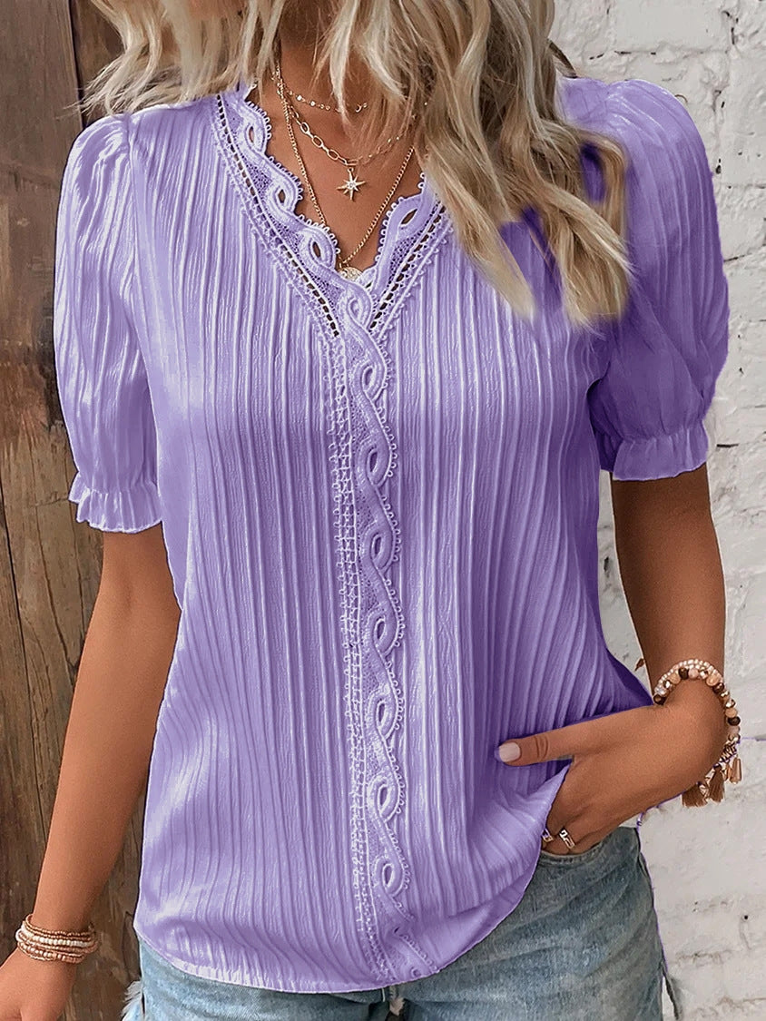 💕【S-5XL】Tricou elegant de vară pentru femei, din bumbac și in, casual